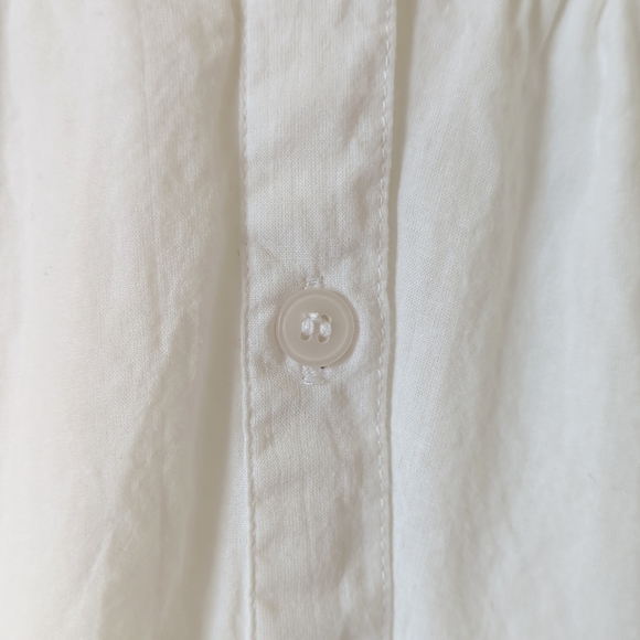 Chelsea & Theodore Flowy Sleeveless Button Front A-Line Midi Dress White Large - Picture 9 of 14